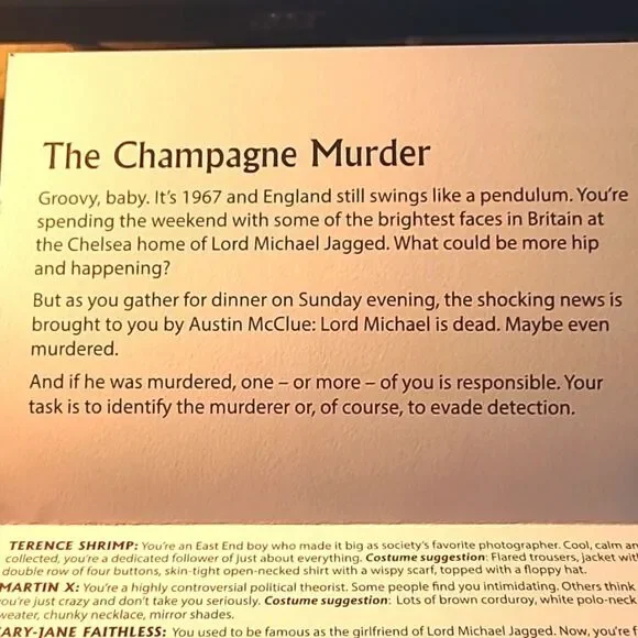A Mystery Dinner Party Game - The Champagne Murder - Picture 10 of 15